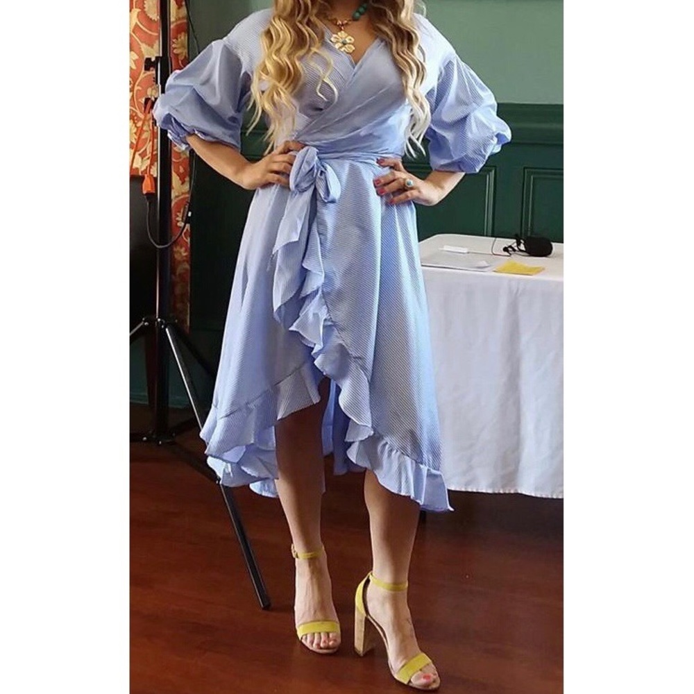 N by Nancy Wrap Ruffle Dress